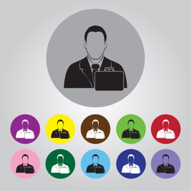 diplomat vektör simgesi olan işadamı.