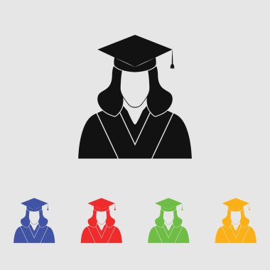 Mezun öğrenci. Vektör simgesi