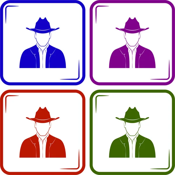 Mann mit Hut-Symbol — Stockvektor