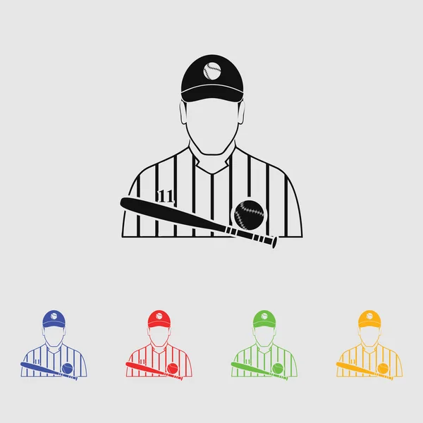 Ikony gracza baseballu — Wektor stockowy
