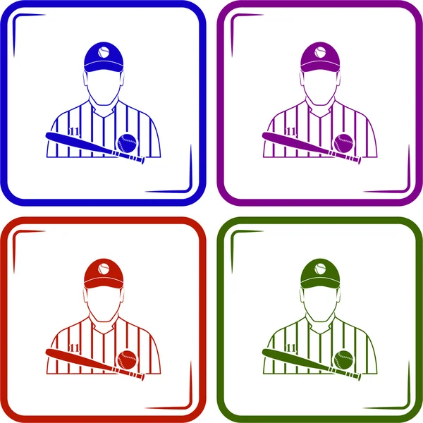 Ikony gracza baseballu — Wektor stockowy