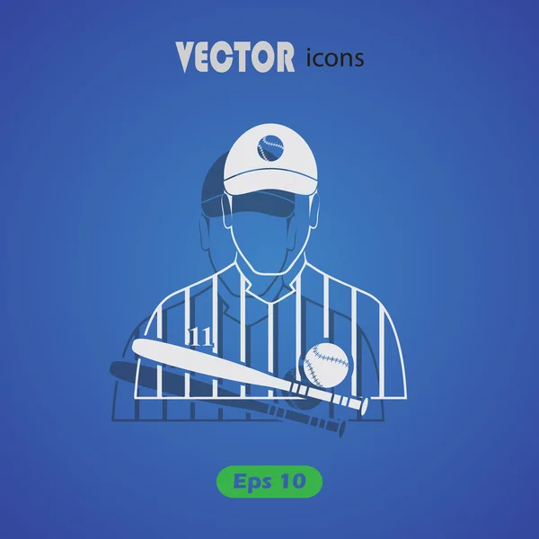 Baseball player icon — Stock Vector
