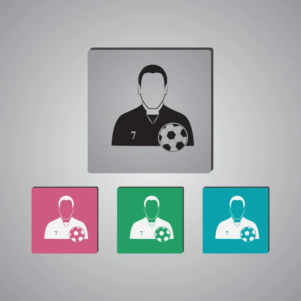 Icône joueur de football — Image vectorielle