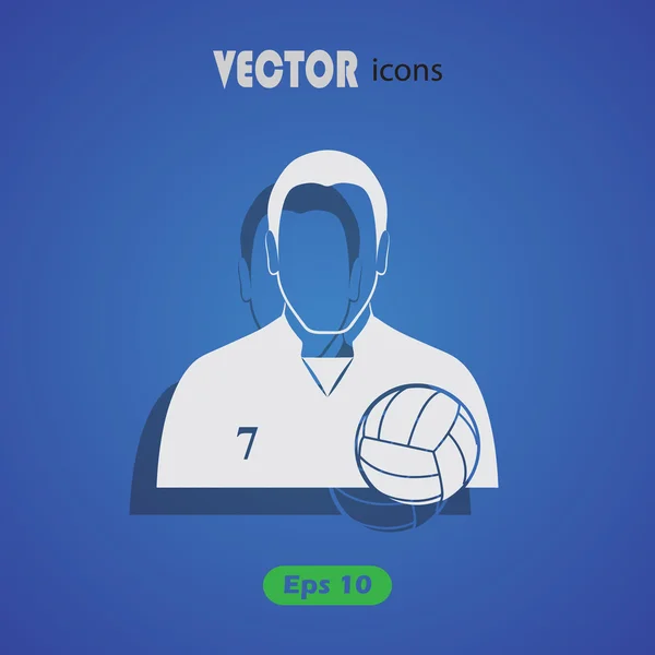 Icono del jugador de voleibol — Vector de stock