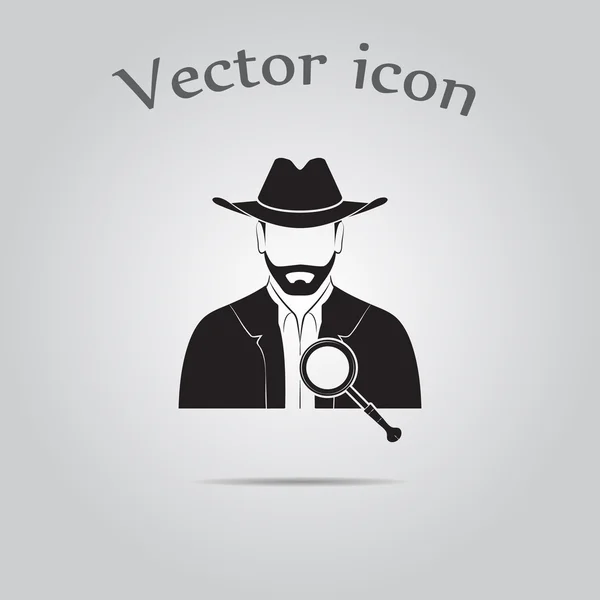 Detective vector icono — Vector de stock