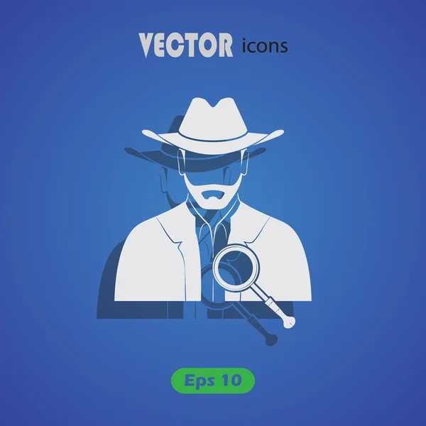 Detective vector icono — Vector de stock