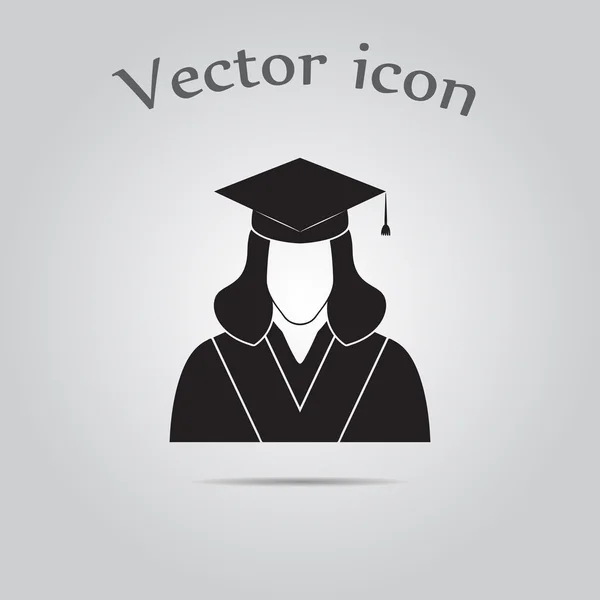Estudante graduado. Ícone vetorial — Vetor de Stock