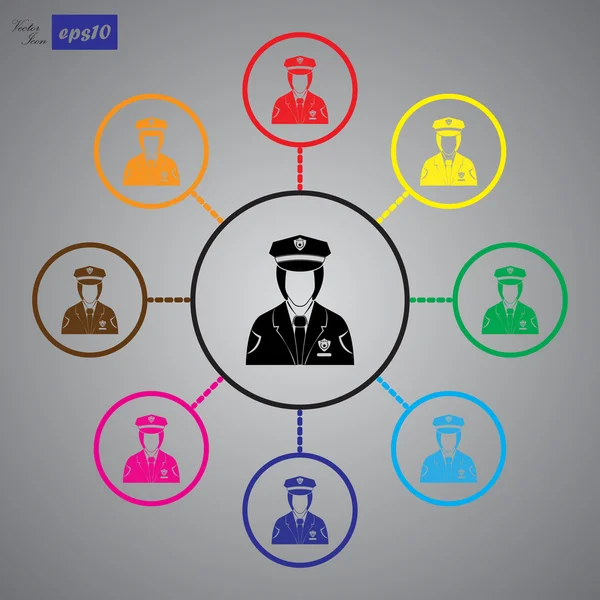 Policeman Vector icon — Stock Vector