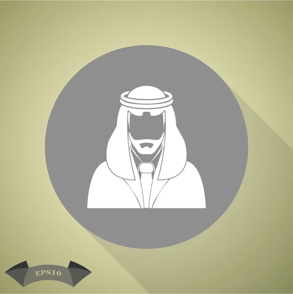 Árabe homem avatar Ícone — Vetor de Stock