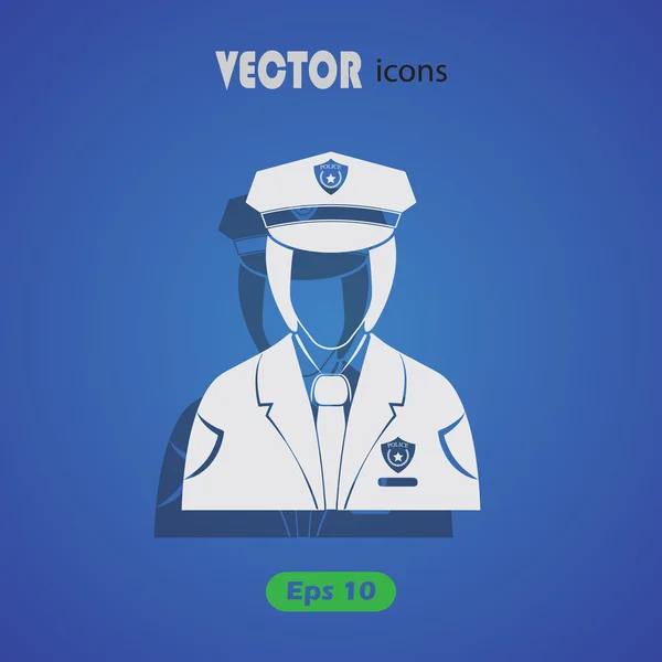 Politieagent vector pictogram — Stockvector