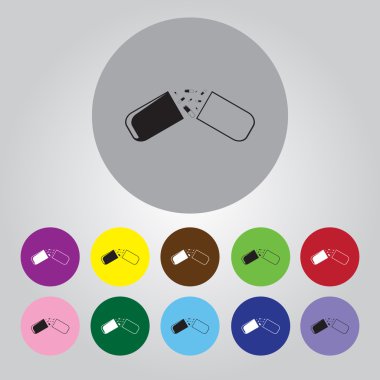 Açık tıbbi kapsül simgesi