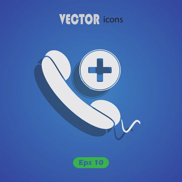 Clínica Teléfono icono vector . — Archivo Imágenes Vectoriales
