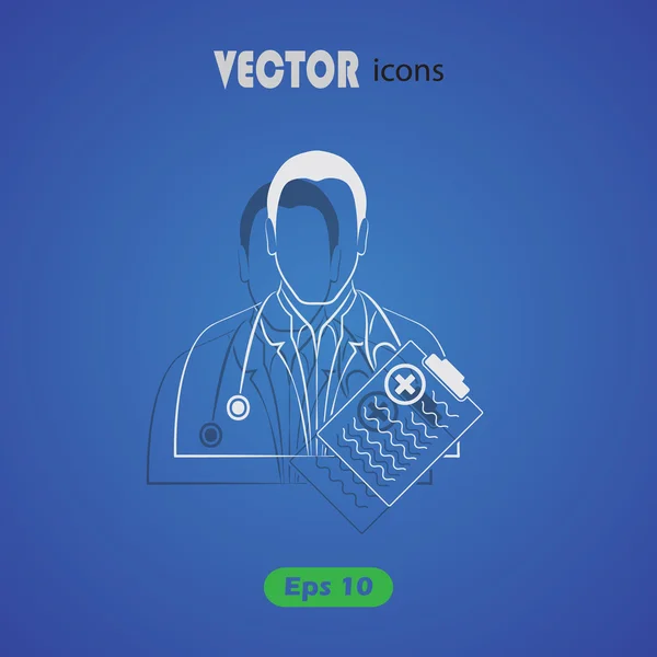 Doctor icono bloc de notas médicas — Vector de stock