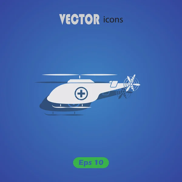 Icono del helicóptero médico — Vector de stock