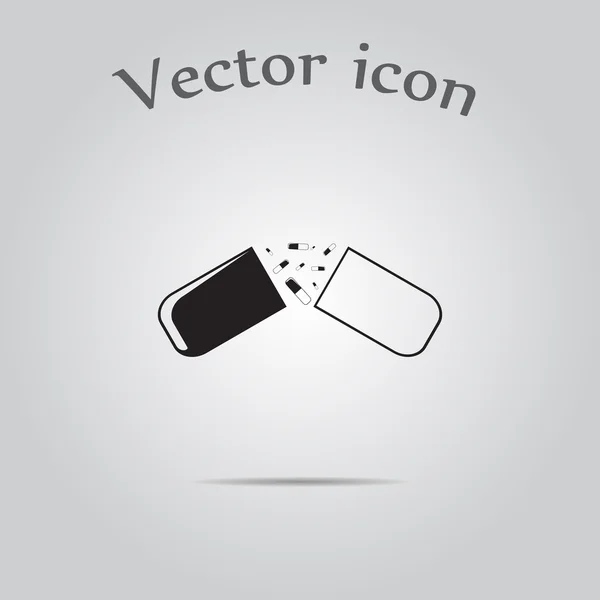 Icono de cápsula médica abierta — Vector de stock