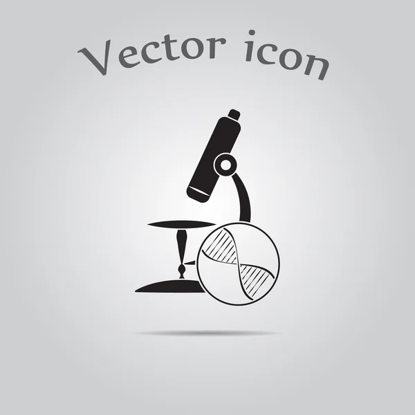 Иконка вектора микроскопа, ДНК — стоковый вектор