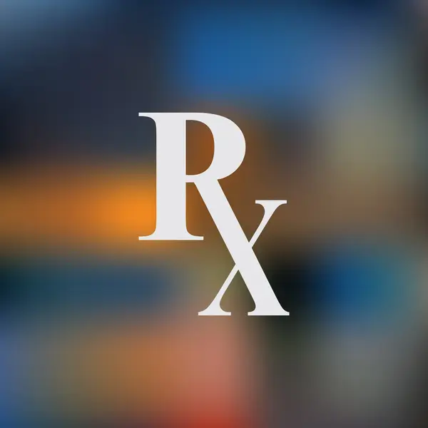 Rx pharmacy medicine icon — Stock Vector