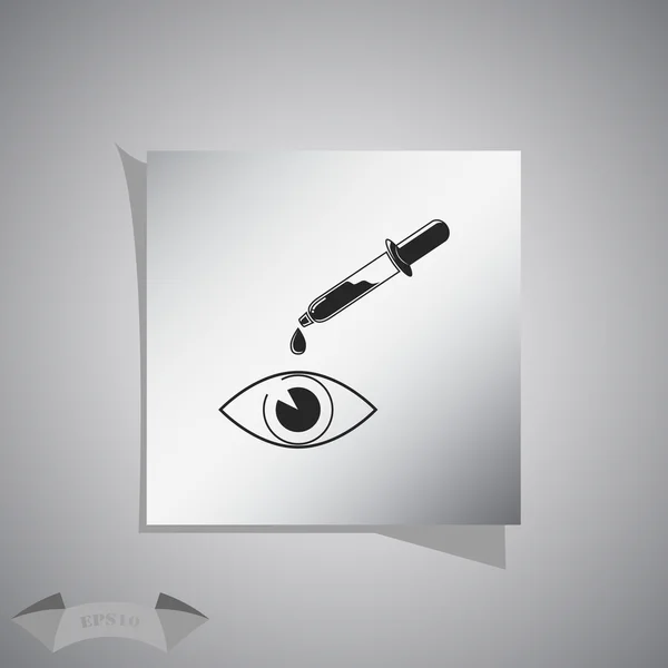 Icono de caída ocular — Vector de stock