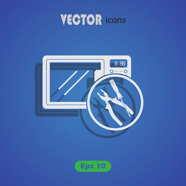 Icono de reparación de microondas — Vector de stock
