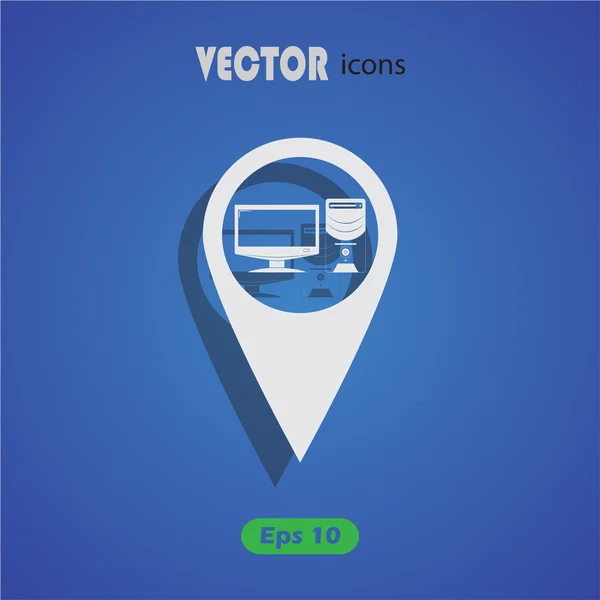 Vector ordenador de escritorio mapa puntero — Archivo Imágenes Vectoriales