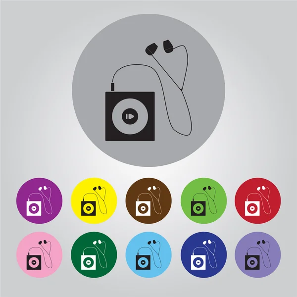 Icono de dispositivo de música portátil — Vector de stock