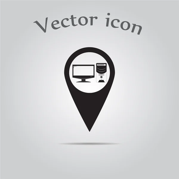 Vector ordenador de escritorio mapa puntero — Archivo Imágenes Vectoriales