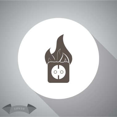 elektrik prizine yangın simgesi