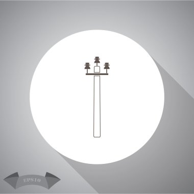 Yüksek gerilim tel direği. Vektör çizim.