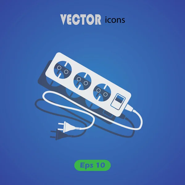 Extensión cable vector icono — Vector de stock