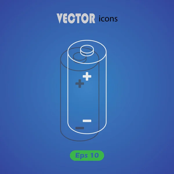 Batería simple vector icono — Vector de stock