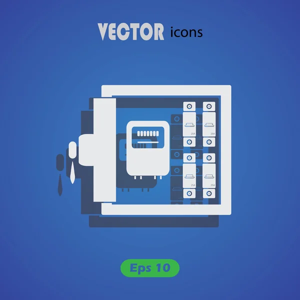 Boîte de distribution électrique icône vectorielle — Image vectorielle
