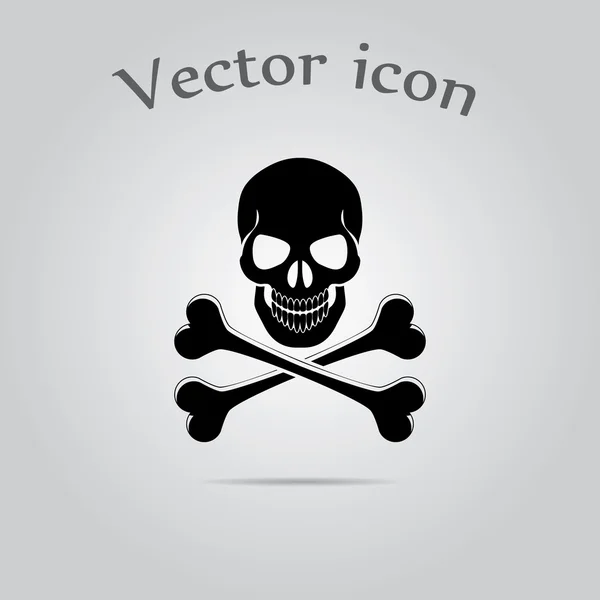 Koponya és keresztezett lábszárcsontok ikon vektor — Stock Vector