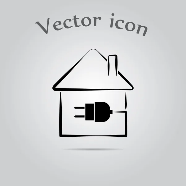 Icône de prise de maison électrique . — Image vectorielle