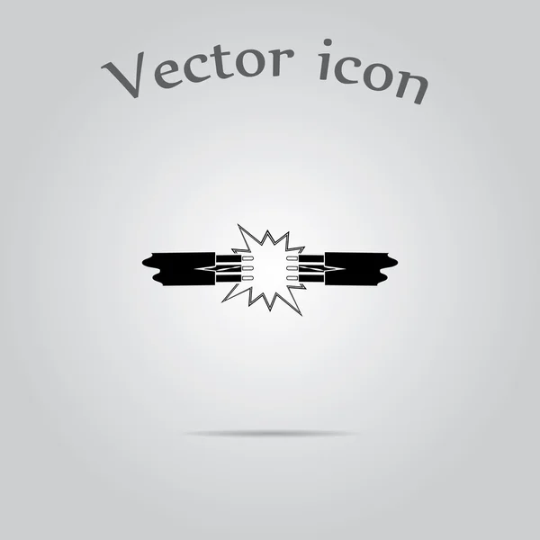 Curtos-circuitos entre dois fios ícone — Vetor de Stock