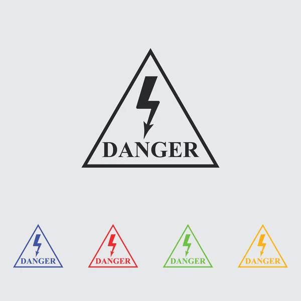 Danger icône vectorielle haute tension — Image vectorielle