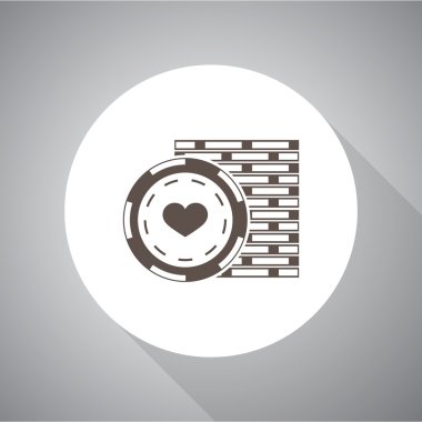 Poker fişleri illüstrasyon yığını. Vektör simgesi