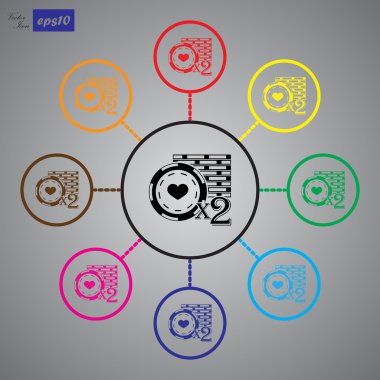 Casino chip bonus işareti simgesi, 