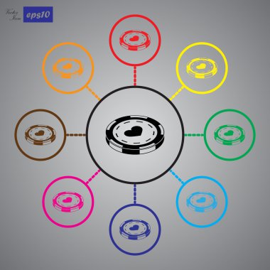 Casino çip vektör simgesi