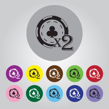 Casino chip bonus işareti simgesi, 