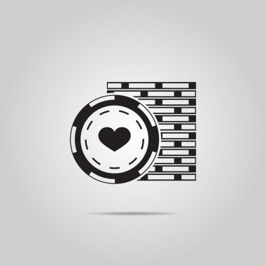 Poker fişleri illüstrasyon yığını. Vektör simgesi