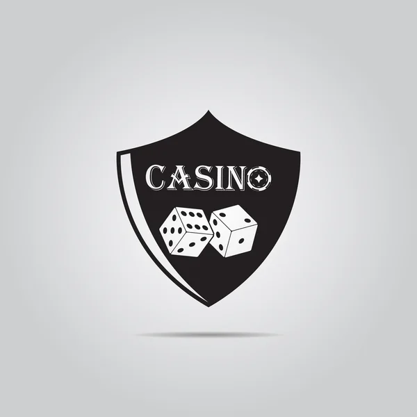 Ένα εικονίδιο με το σήμα Casino ασπίδα διάνυσμα απλό — Διανυσματικό Αρχείο