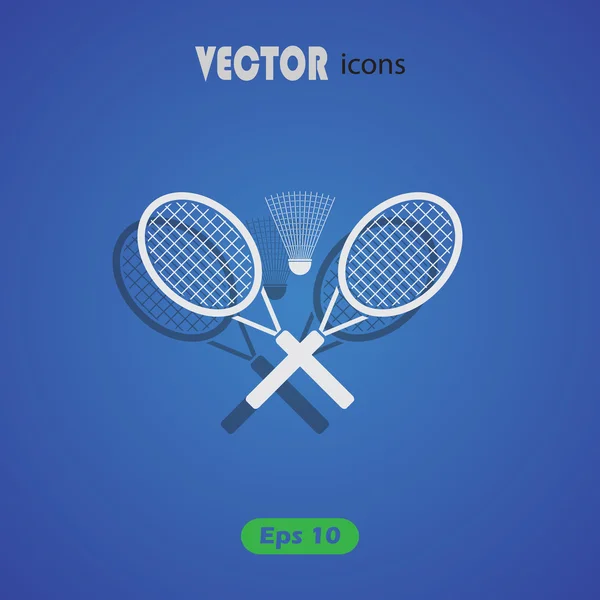 Badminton vector icons. Flat style — Stock Vector