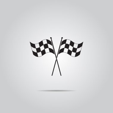 Damalı bayrak vektör simgesi