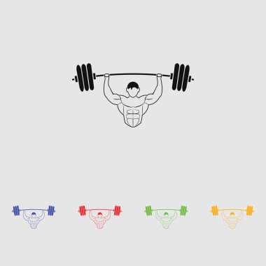 Siluetleri sporcular vücut geliştirme. Vektör simgesi