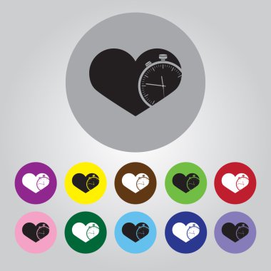 Kalbine ve zaman vektör simgesi