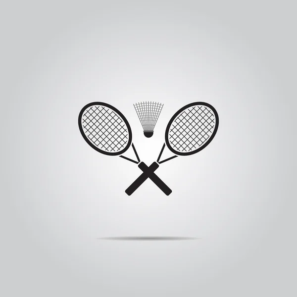 Icônes vectorielles de badminton. Style plat — Image vectorielle