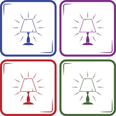 Masa lambası simge vektör.