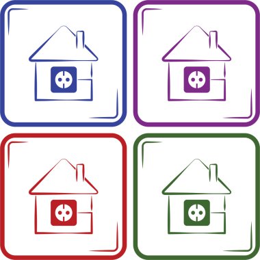 ev siluet ve soket simgesi