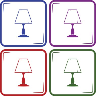 Masa lambası simge vektör.