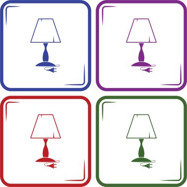 Masa lambası simge vektör.